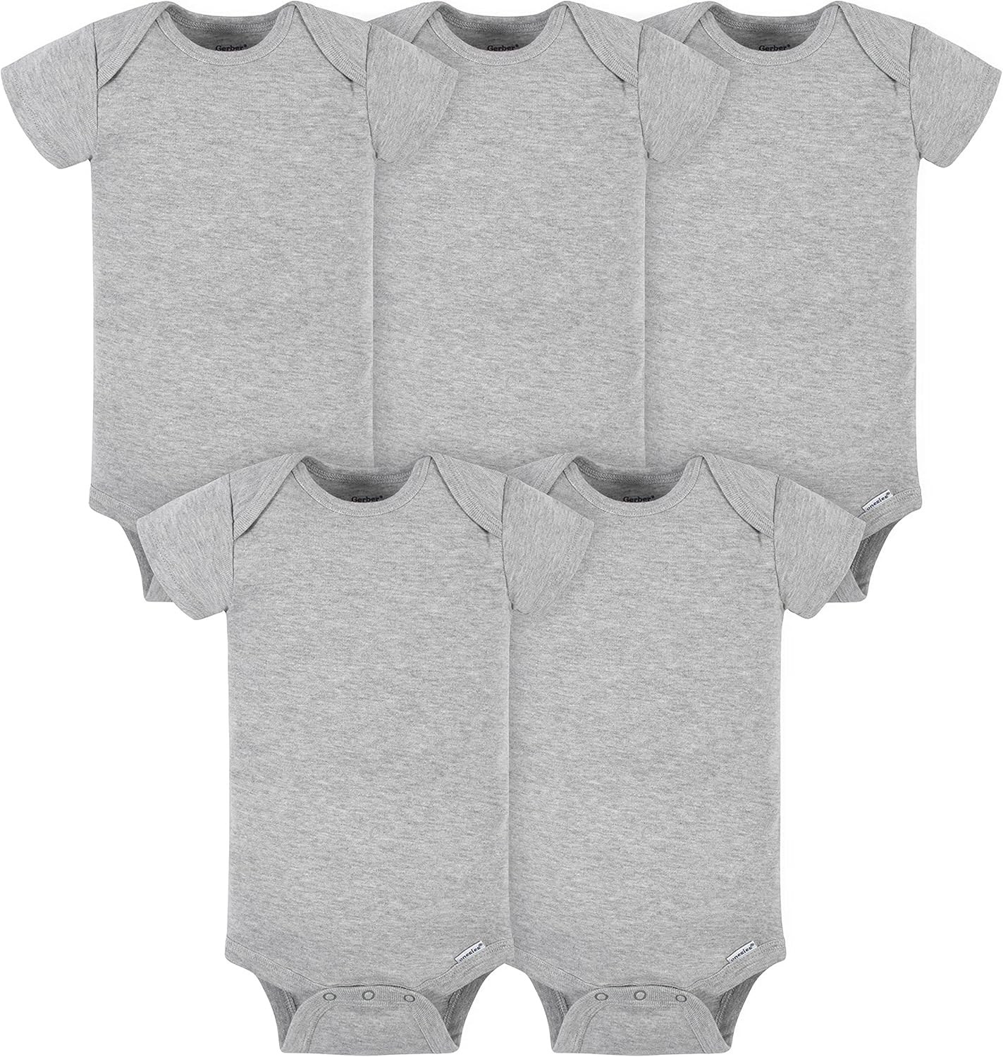Baby-girls 5-pack Solid Onesies Bodysuits 3-6 Months Gray