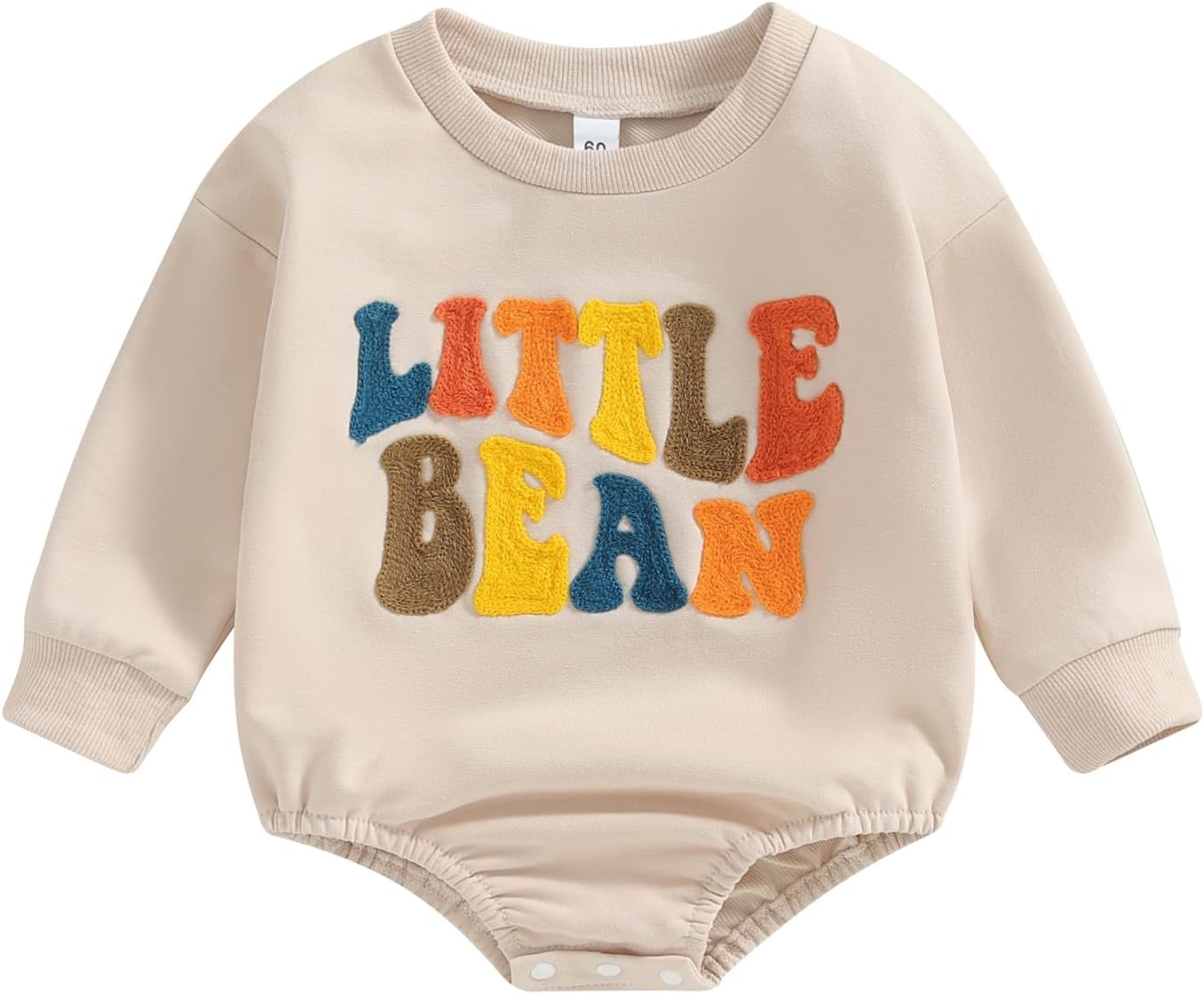 Newborn Baby Girl Boy Bubble Romper 3 6 9 12 18M Onesie Sweatshirt Long Sleeve Oversized Fall One-Piece Bodysuit 0-3 Months Little Bean