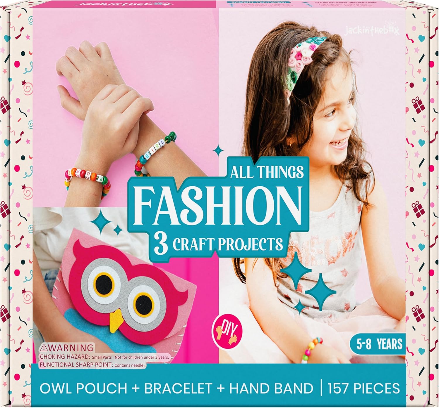 Fashion Themed Art and Craft Kit for Kids has 3 Craft Projects in 1 Box, Bring Out The Fashionista in The Little one, and Make The Best Gift for Ages 5 6 7 8 Years Little Fashionista 3-in-1