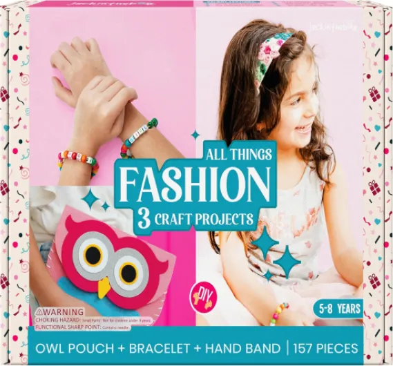 Fashion Themed Art and Craft Kit for Kids has 3 Craft Projects in 1 Box, Bring Out The Fashionista in The Little one, and Make The Best Gift for Ages 5 6 7 8 Years Little Fashionista 3-in-1