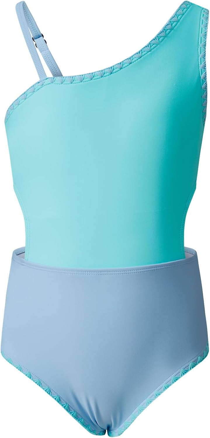 Teen Girls Swimsuits One Piece Bathing Suit with Chest Pads Size 6-15 Years 10-11 Years Green