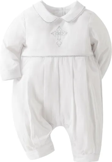 Baptism Christening Outfits for Boys Easter White Romper Baby Romper Church Newborn Clothes 0-3 Months White-4077