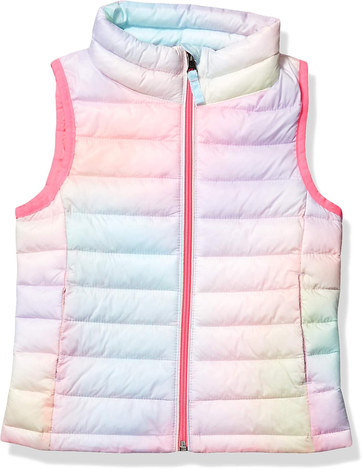Girls and Toddlers' Lightweight Water-Resistant Packable Puffer Vest Small Pink Ombre