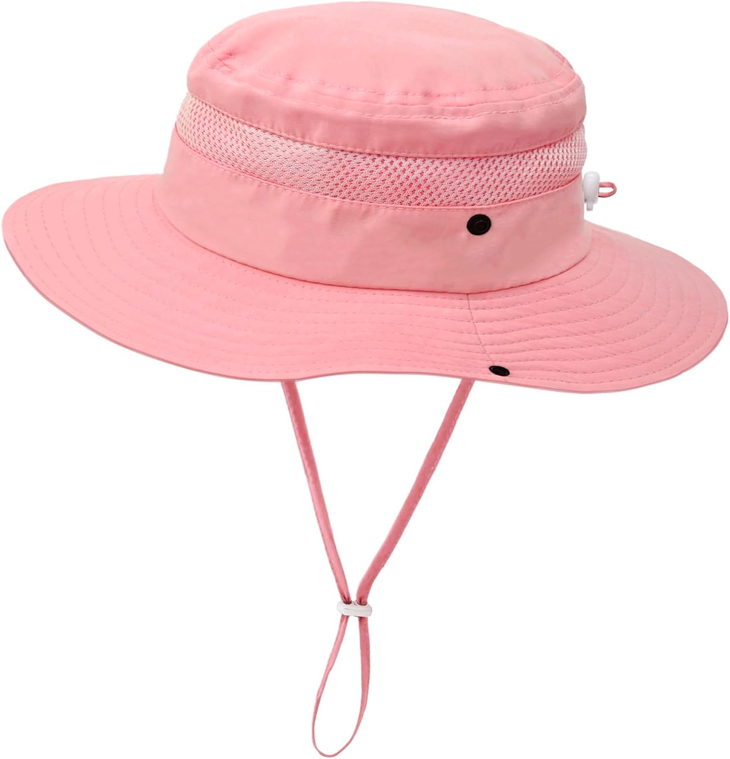 Outdoor Kids Sun Hat for Boys Girls Wide Brim Mesh Bucket Hat UPF 50+ Sun Protection Breathable Summer Fishing Safari Hat 1pack-pink 1