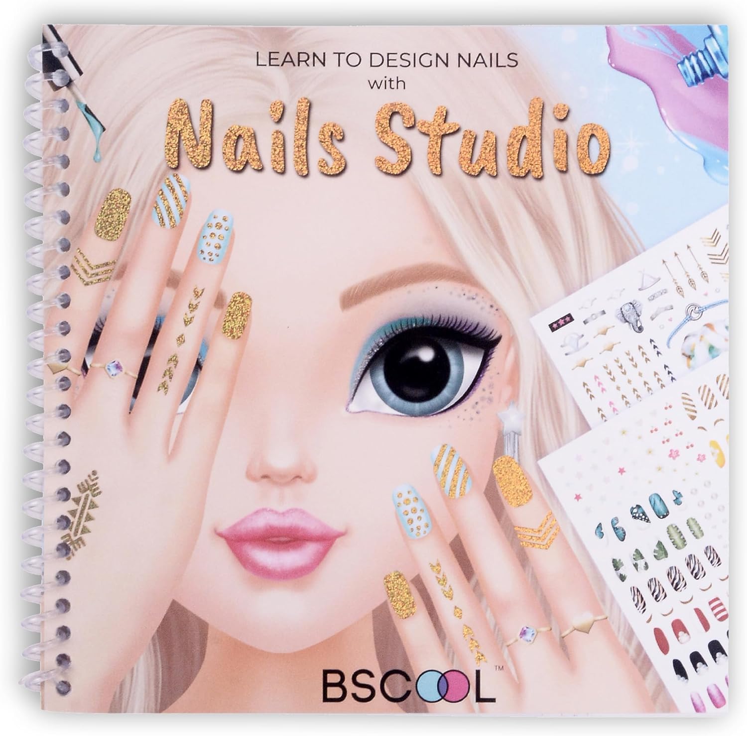 Drawing, Coloring & Activity Book - Nail Design Book with Stickers and Guides - Fashion Design Sketchbook for Kids 5 and up - Little Designer Creativity Book - Nail Sticker Book - Gift for Girls Nail Design Studio