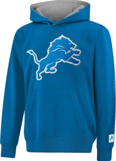 Youth NFL Official Super Soft Premium Hoodie Sweatshirt Detroit Lions 10-12 Team Color