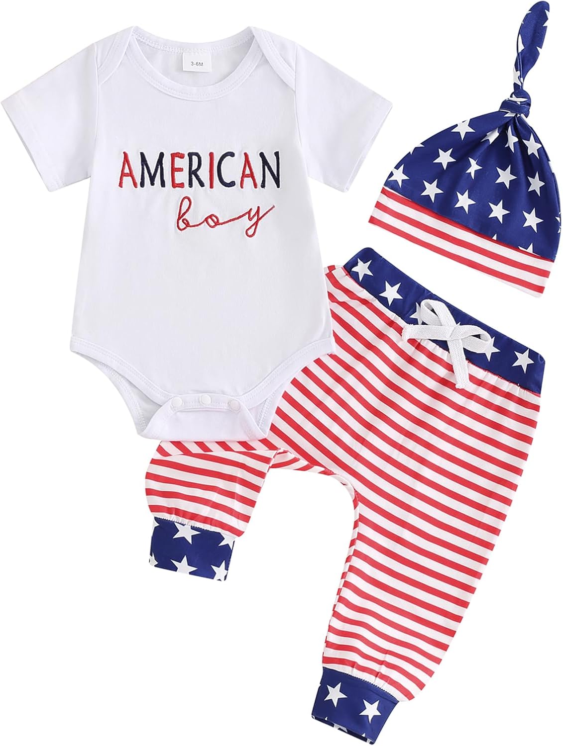 My First Valentines Baby Boy Outfit Newborn MR Steal Your Heart Onesie Romper+Pants+Hat Infant Clothes Set American Boy Red 0-3 Months
