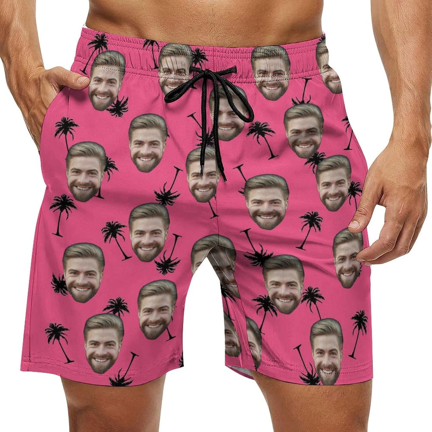 Custom Faces Men's Swim Trunks Quick Dry Beach Shorts Personalized Funny Shorts Customize Your Photo Bathing Suits Style 17