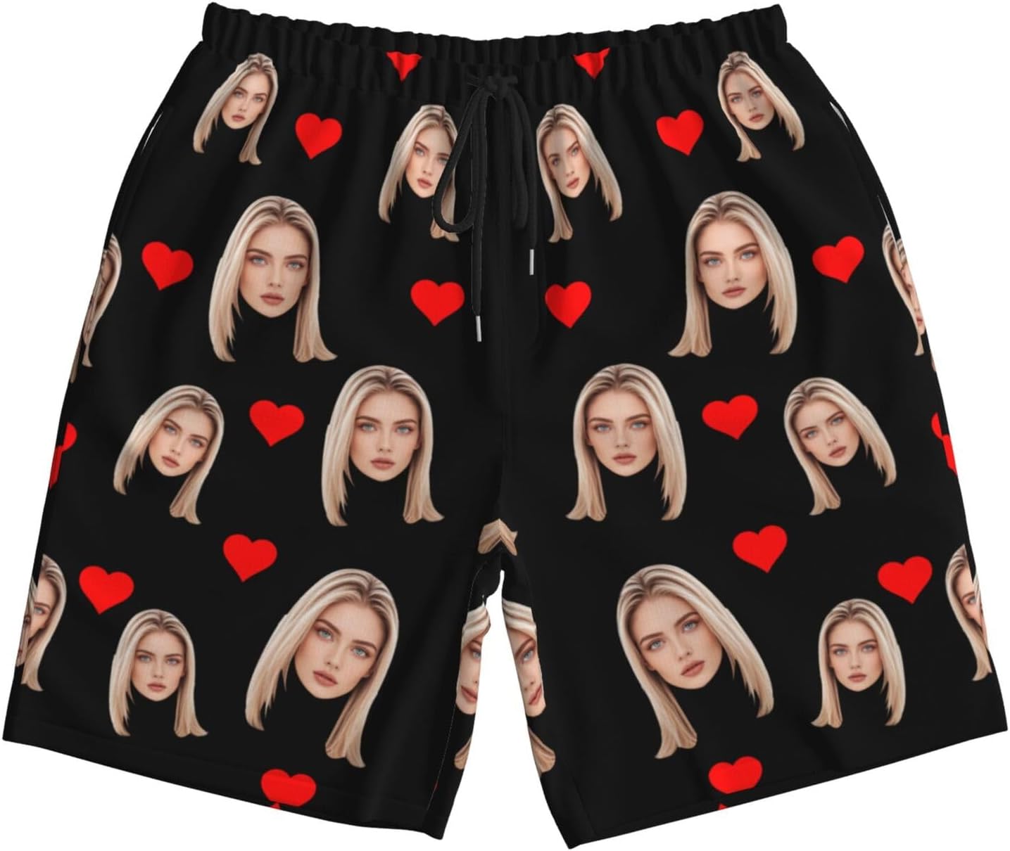 Custom Swim Shorts with Faces Photo Personalized Shorts Funny Design Your Own Image Customized Beach Shorts for Gifts Style 2 Small