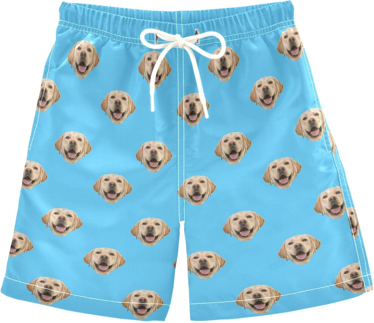 Custom Swim Trunks Boys Personalized Toddler Swim Shorts Funny Boy Swimsuit Beach Board Shorts Quick Dry Size 2T 10-12 Years Blue