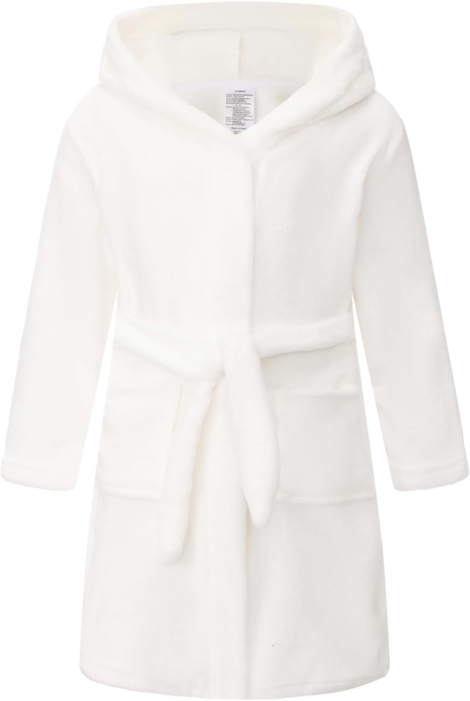 Boys Girls Hooded Robe Soft Touch Robe Kids Terry Cloth Cotton Spa Bathrobe Sleepwear 2-14 Years White 9-12 Years