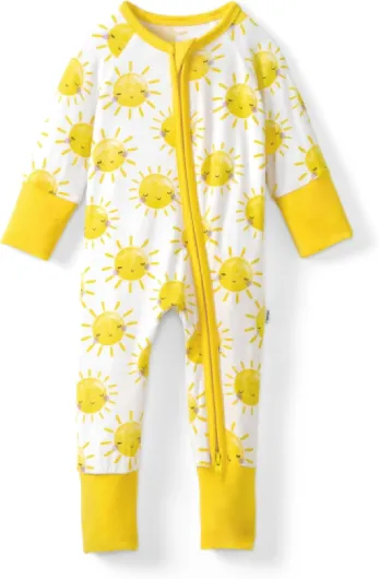 Pajamas for Baby Boys & Girls, Viscose from Bamboo Baby Pajamas, Preemie & Newborn Sleepers, 2-Way Zipper PJs 3-6 Months Sunshine