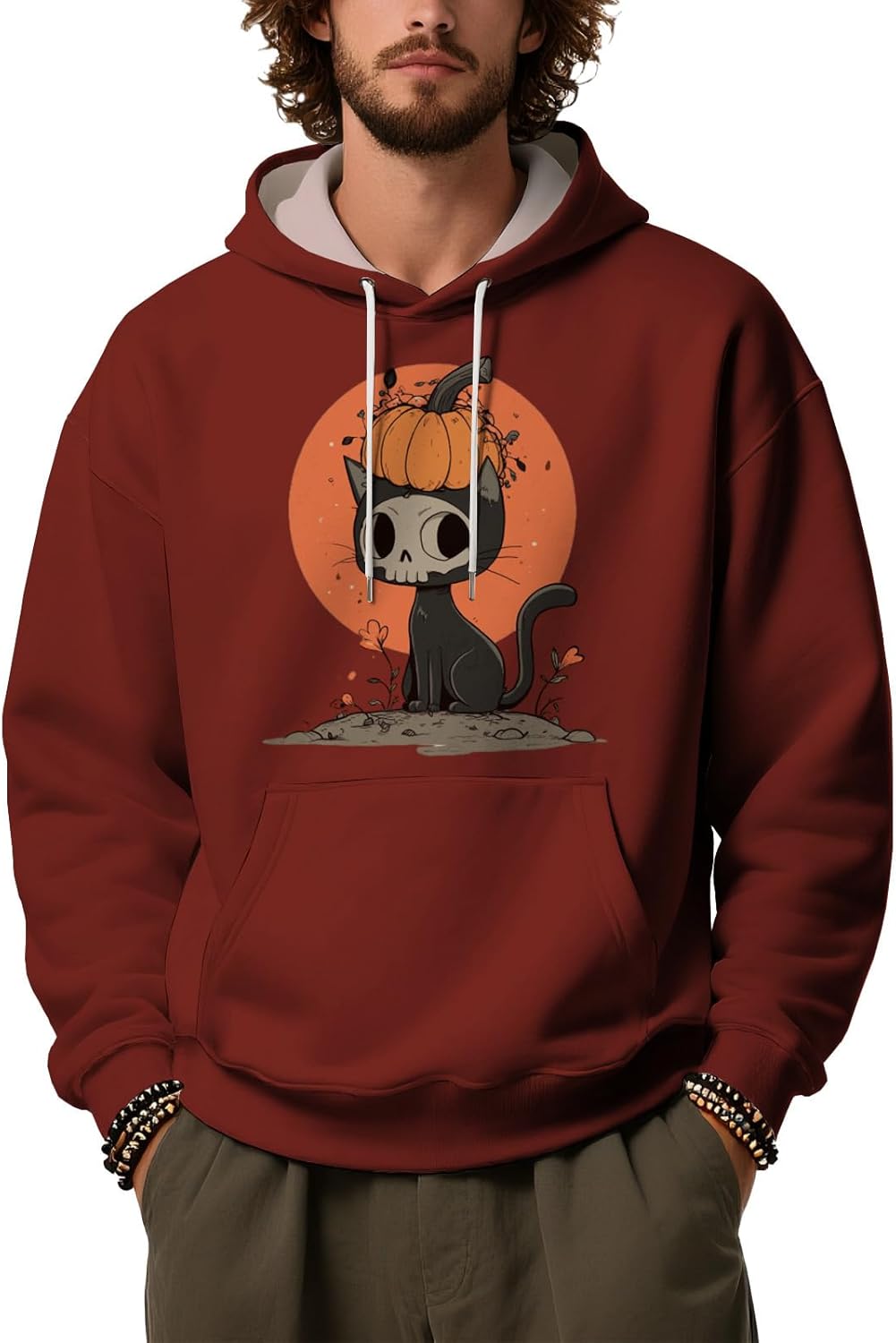 Men's Watercolor Camouflage Hoodie Artistic Print Pullover Sweatshirt Loose Fit Hooded Top With Front Pocket Flh2320 Large