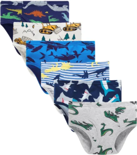 100% Cotton Little Boys Briefs Soft Dinosaur Truck Toddler Underwear 3 Grey 12