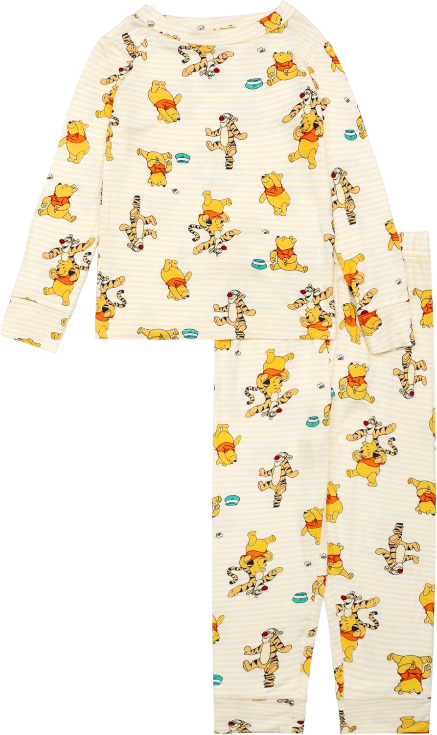 Boys 2-piece Snug-fit Viscose Pajama Set, Soft & Cute for Kids 4T Stripe Fun