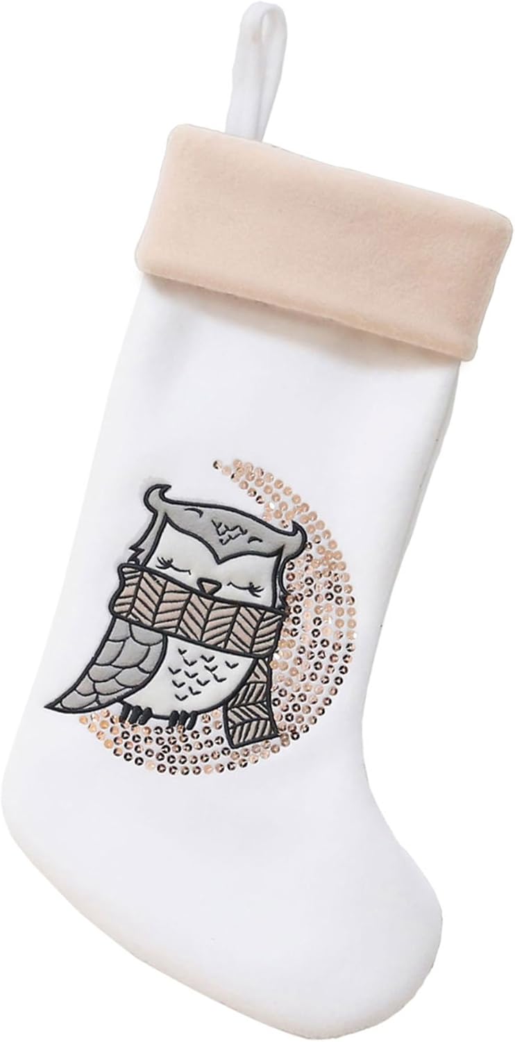 18" Classic Embroidered Sequined Animal Christmas - Owl - 1 Unit 03 Owl 1 Piece