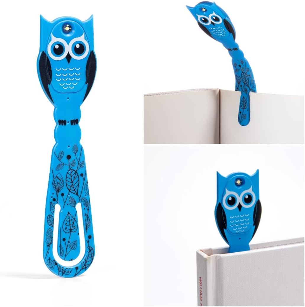 Gifts for Readers & Writers Bookmark Reading Light Owl - 2in1 Clip On Bookmark Kids Light for Reading in Bed, Travel Cute Lights, 8 Lumen LED