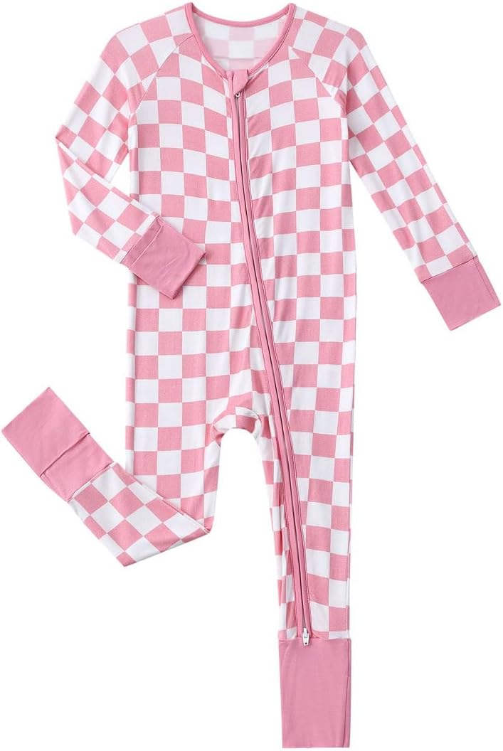 Baby Viscose from Bamboo Pajamas - Infant Boys Girls Footless Zippy Pjs Sleep 'N Play Clothes - One Piece Romper 12-18 Months Pink