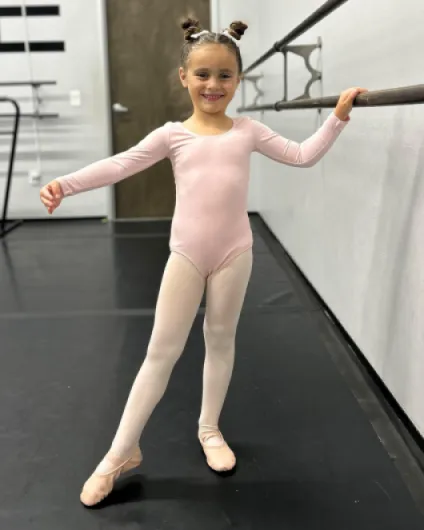 Long Sleeve Ballet Leotards for Girls Dance Leotard Black Gymnastics Ballet Outfits (Toddler/Little Kid/Big Kid) Ballet Pink 5-6 Years
