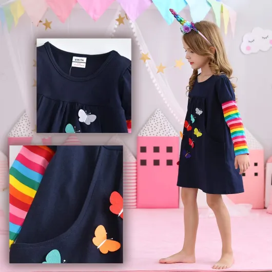Winter Girls Dresses Toddler Girl Clothes Long Sleeve School Outfits for Kids 2-12 Years 5T Alh5805
