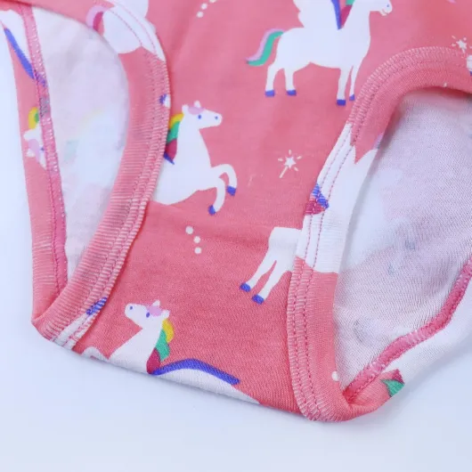 Little Girls Soft Underwear Toddler Kids Breathable Comfort Panties 5 Apricot Red