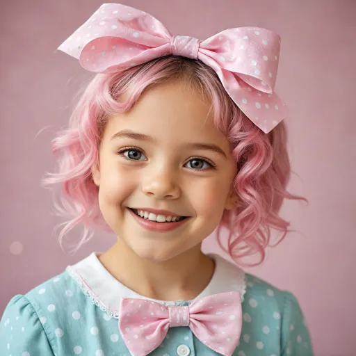 The charm of a hair pink bow in modern kids style