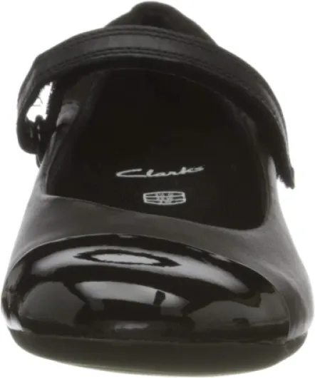 Girl's Scala Gem Y Ballet Flats 1.5 UK Black Leather