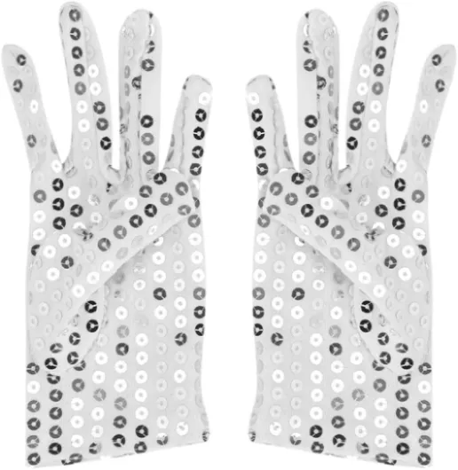 Kids Sparkling Sequins Gloves Glitter Dance Full Finger Gloves Children Fancy Dress Opera Short Gloves Bling Stage Performance Cosplay Party Hand Wear for Wedding Christening Holy Communion Halloween Silver