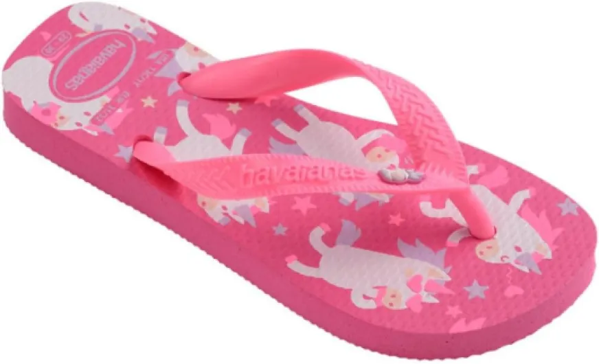 Kids Fantasy, Comfortable and Non-Slip Kids Flip-Flops, Magical Design with Unicorns and Butterflies, Girls 9/9.5 UK Child Pink Flux