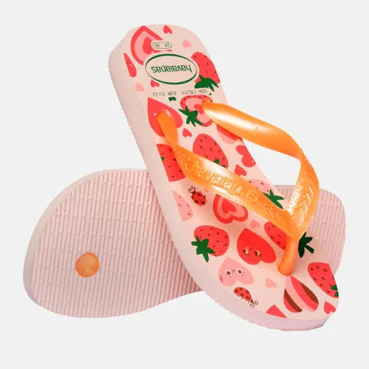 Kids Flores, Flip-Flops, Comfortable, Durable and Fun, Sole with Floral Print, Metallic Straps and Non-Slip Sole, Girls 12/13 UK Child Pink Confeti