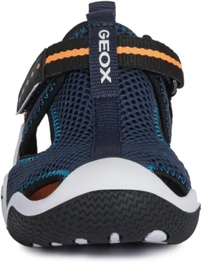 Geox Boy's Jr Wader aSandals 8.5 UK Child Navy Orangefluo