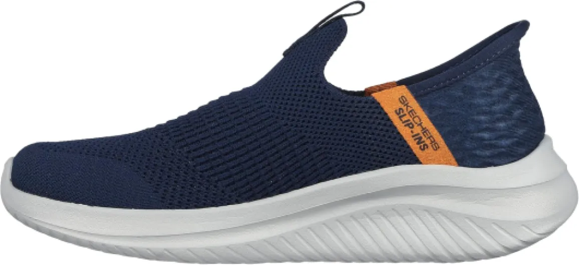 Boy's Ultra Flex 3.0 - Brisk-specSneaker 4 UK Navy Textile Orange Trim