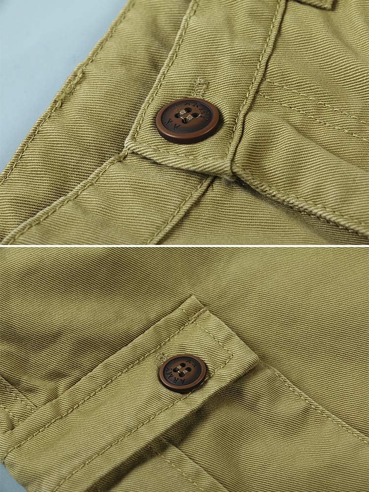 Boys' Cargo Trousers, 8 Pockets Casual Outdoor Trip Hiking Pants 13-14 Years Khaki