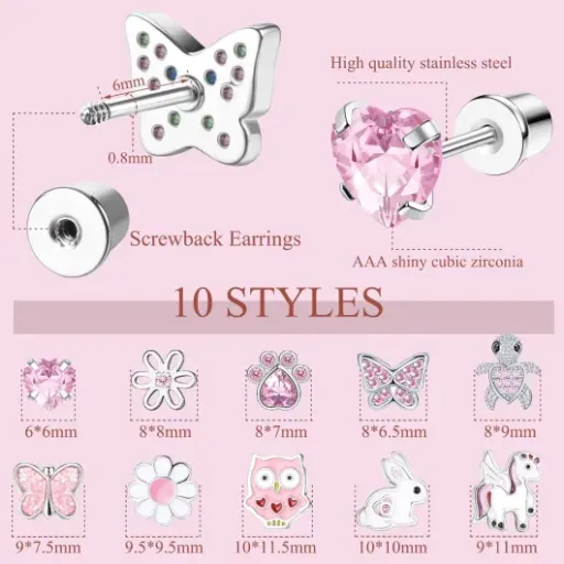 LOLIAS 10 Pairs Screw Back Earrings Review: cute everyday studs that mostly just work