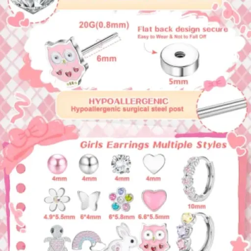 DOCHAIS 14 Pairs Flat Back Earrings Review: cheap, comfy set for everyday and kids’ ears