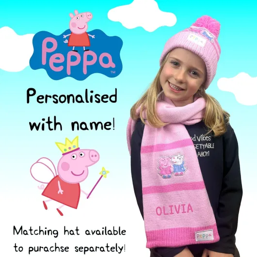 Girls Personalised Scarf for Children Winter Woolly Scarf Soft and Warm Embroidered Name Gift for Girls