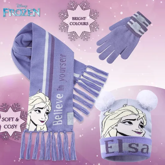 Beanie Hat Scarf and Gloves Set Kids, Frozen Gifts for Girls