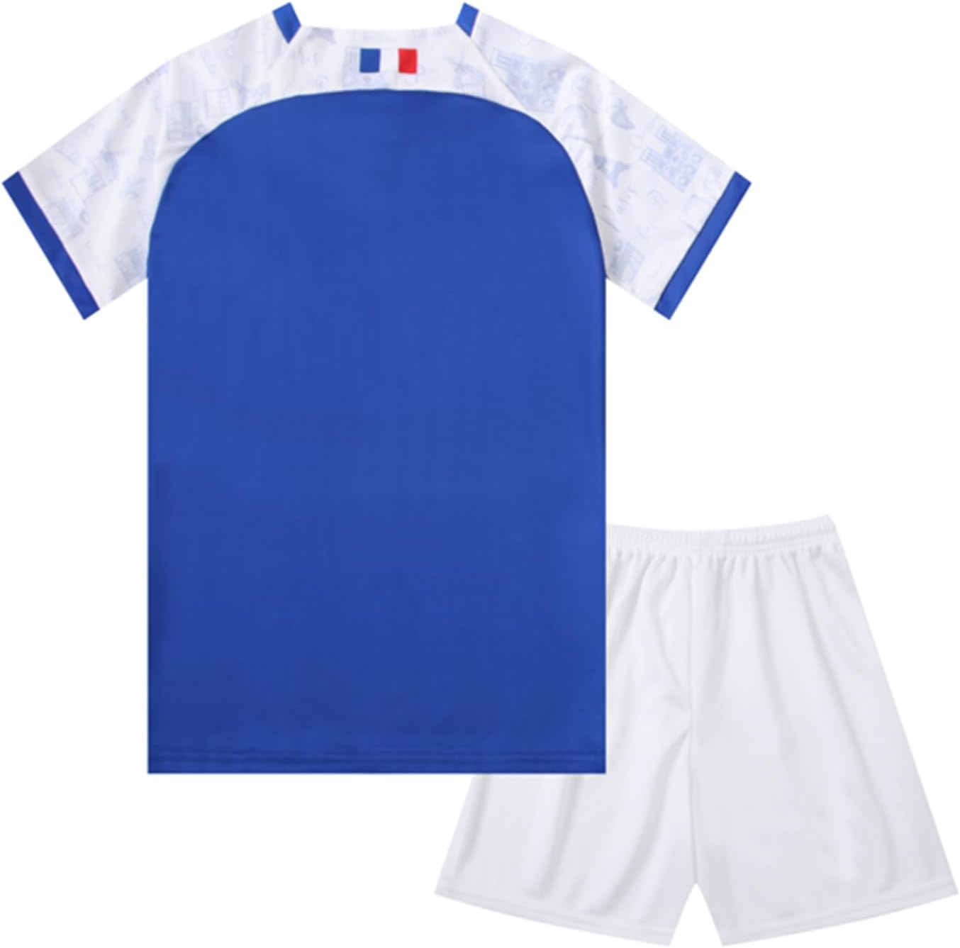 Kids Football Jersey Kit Boys Girls Youth Soccer Shirt Shorts Set Outdoor Sports Training Shirts 8-10 Years Fra-blue