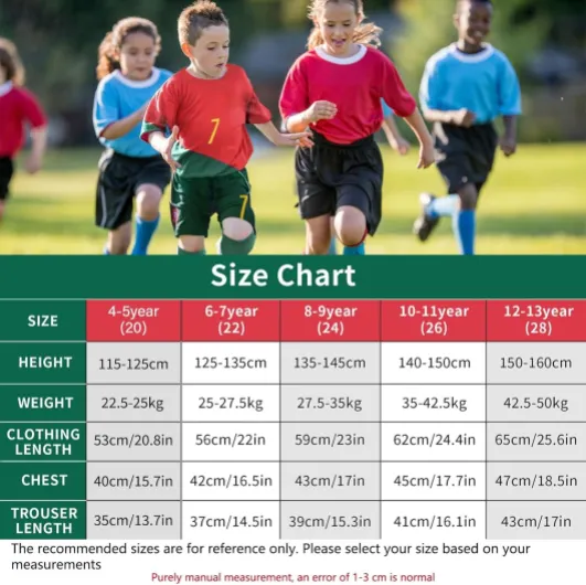 Yumcute Football Kit for Boys, Solid Black Soccer Training Shirt Jersey with Short Sleeve, Regular Fit Sports Jersey, Small Size, Kit Red 8-9 Years