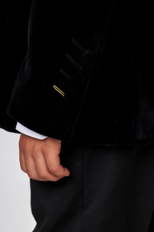 Boys Kids Velvet Tuxedo Jacket Children Wedding Party Tailored Fit Dinner Blazer 6 Years Black