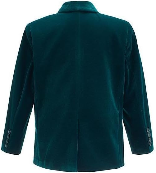 Boys Velvet Blazer Kid Suit Jacket Paisley Lining Smart Casual Formal Coat 13-14 Years Teal