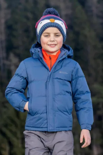 Snow Padded Kids Puffer Jacket - Water Resistant Coat, Fleece Lined Hood, Adjustable Cuffs - For Spring Summer 11-12 Years Dark Blue