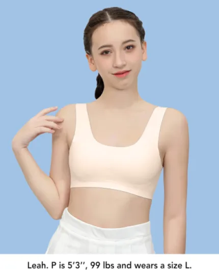 Training Bras for Girls 10-16 Sports Seamless Bra with Removable Padding Bras 12 Years White/Beige/Pink/Blue