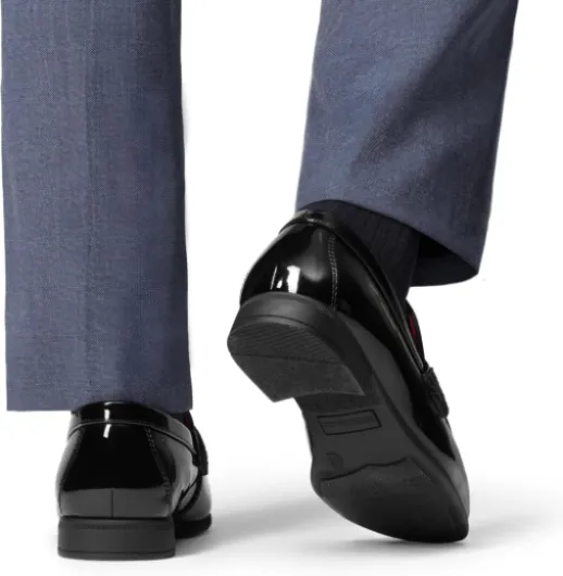 Kids Penny Loafers Boys Girls Smart School Shoes Classic Slip On Flats Lightweight Comfortable Daily Wear 1 UK All Black