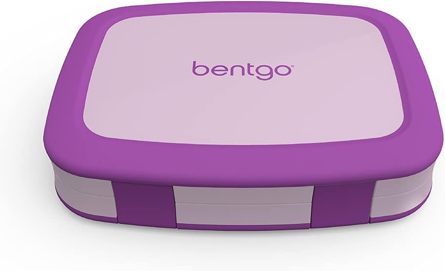 Bentgo® Kids Children’s Lunch Box - Leak-Proof, 5-Compartment Bento-Style Kids Lunch Box - Ideal Portion Sizes for Ages 3 to 7 - BPA-Free, Dishwasher Safe, Food-Safe Materials (Purple)