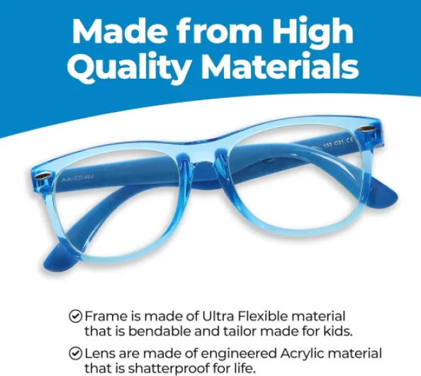 Unisex Kids Clear Lens Glasses Glasses One Size Blue