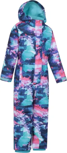 Cloud Kids Snowsuit - Waterproof, Adjustable, One Piece Jumpsuit, Fleece Lining, Girls & Boys - Ski, Winter 7-8 Years Light Purple (Printed)