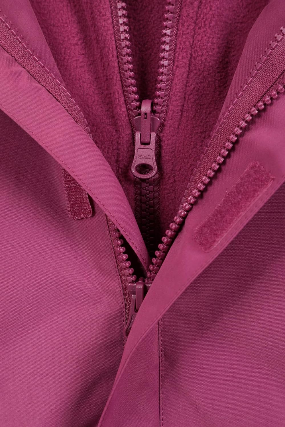Fell Kids 3 in 1 Jacket - Water-Resistant Triclimate Raincoat, Detachable Inner Coat & Packaway Hood - For Walking, Hiking & Outdoors 7-8 Years Grape