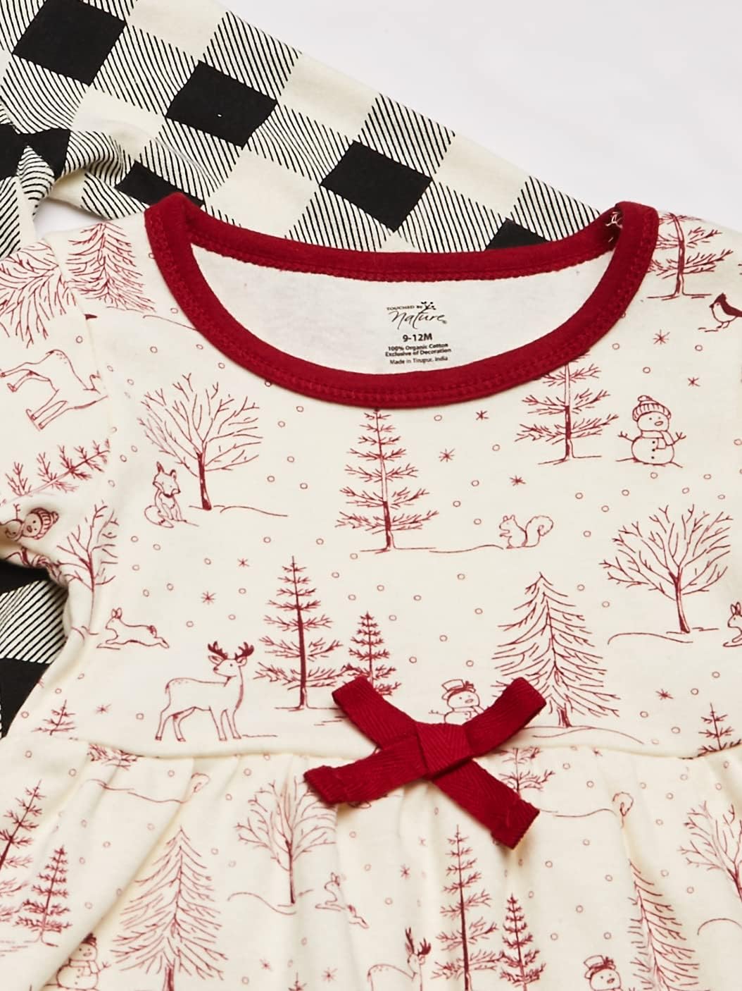 Touched by Nature Baby Girls Organic Cotton Short-Sleeve and Long-Sleeve Dresses Casual Dress 2 Years Winter Woodland Long Sleeve 2 Pack