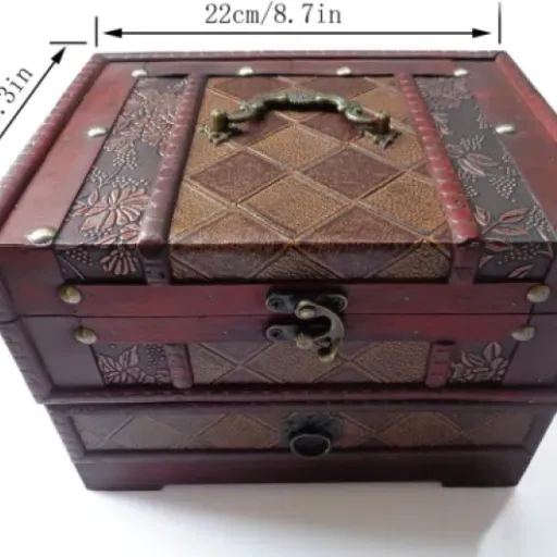 Eisata Retro Vintage Wooden Jewelry Box Review: pretty décor piece, average build quality